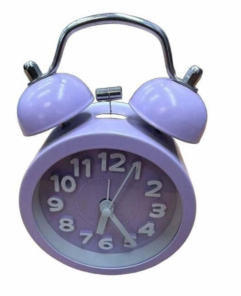 Pilife Twin Bell Analog Alarm Clock Purple